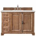 James Martin Vanities Providence 48in Single Vanity, Driftwood w/ 3 CM Eternal Serena Quartz Top 238-105-5211-3ESR